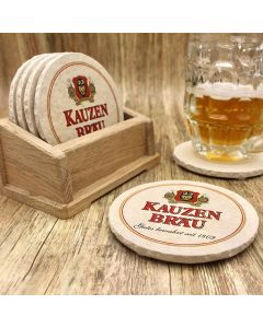 Kauzen-Bräu Ochsenfurt Bieruntersetzer aus Naturstein - Biershop Bayern